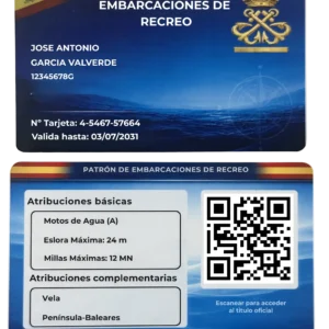 Carnet Náutico Físico con QR