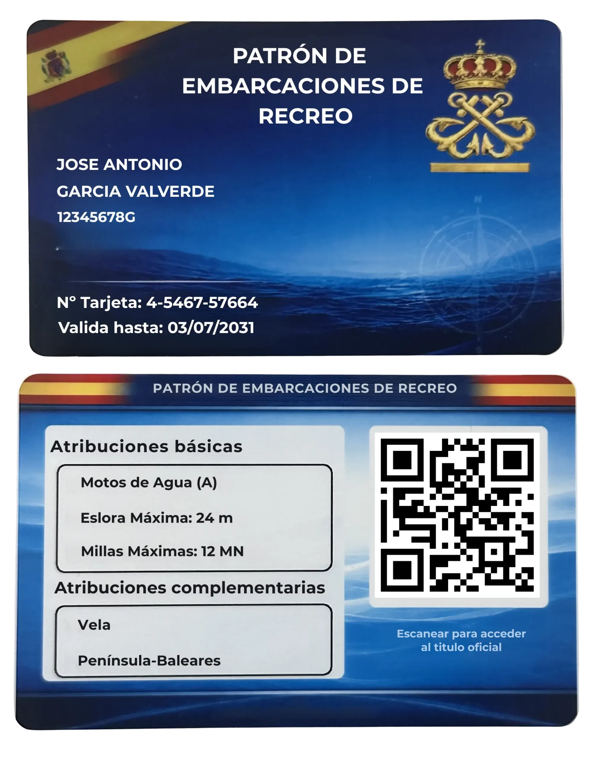 carnet náutico físico con QR ProKbos